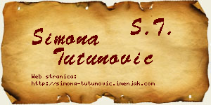 Simona Tutunović vizit kartica